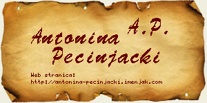 Antonina Pecinjački vizit kartica
